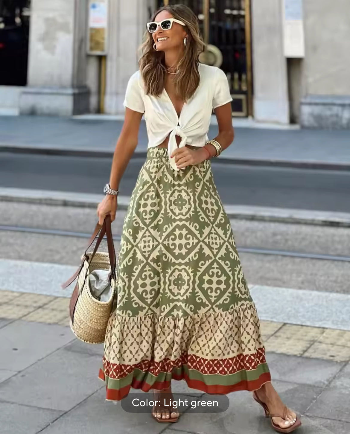 Floral Tiered Maxi Skirt