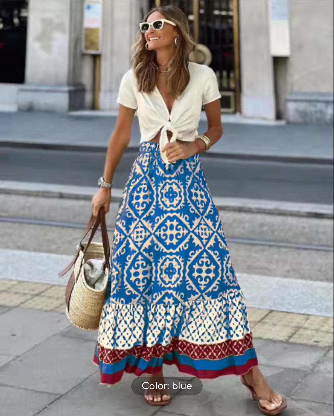Floral Tiered Maxi Skirt