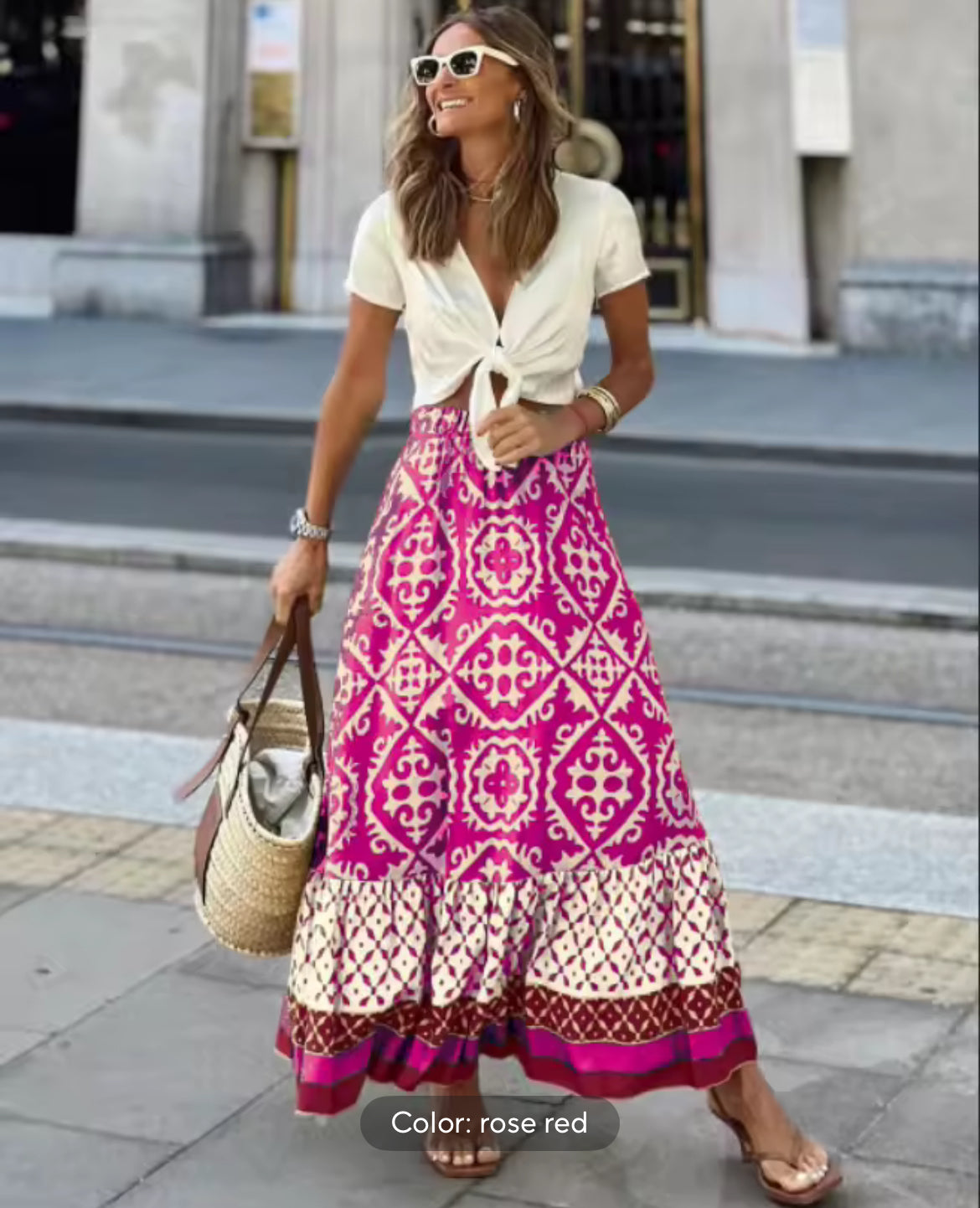 Floral Tiered Maxi Skirt