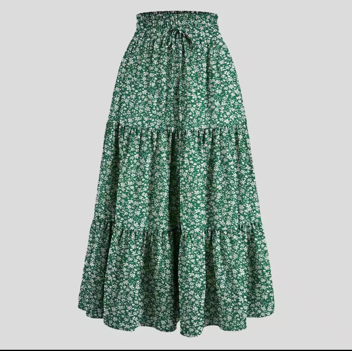 Floral Tiered Maxi Skirt