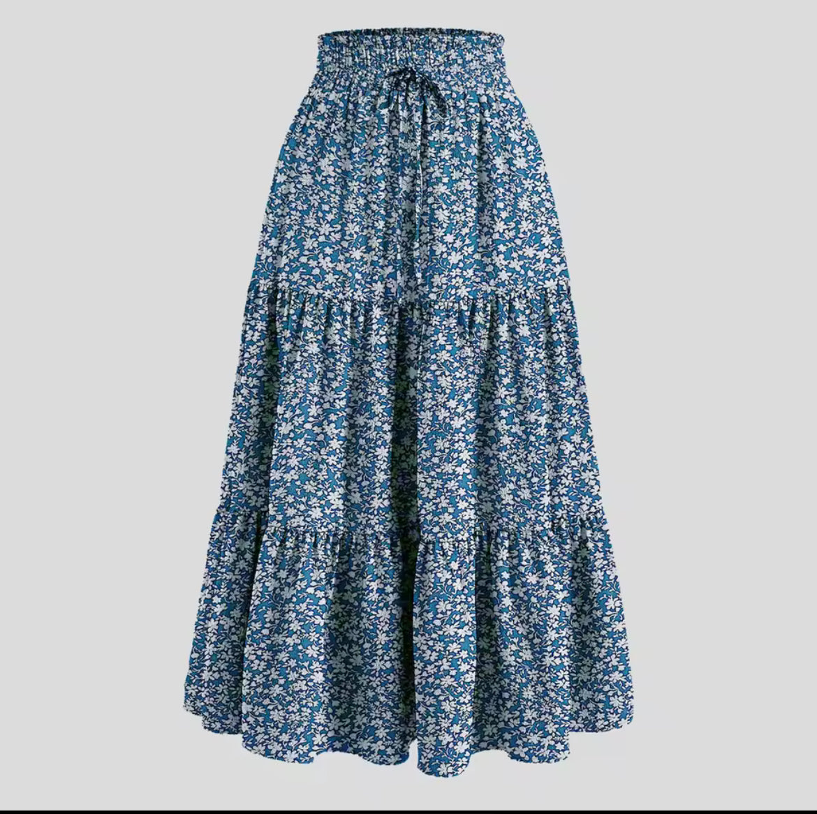Floral Tiered Maxi Skirt